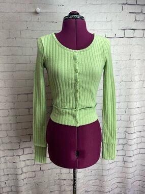 Out from under urban outfitters size XS spring green ribbed cardigan